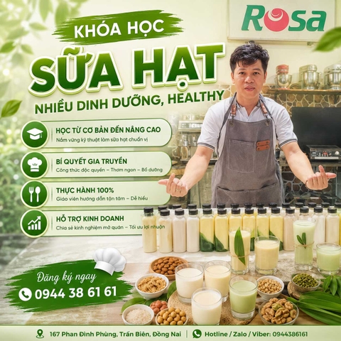 Chuyên Đề Học Nấu Các Loại Sữa Từ Hạt (Đậu Nành, Đậu Phộng, Bắp, Ngũ Cốc, Macca, Óc Chó, Yến Mạch...)