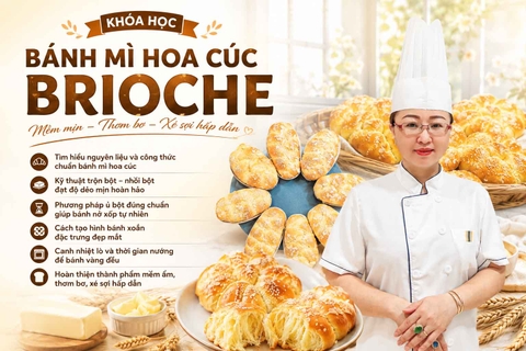 Chuyên đề học làm BÁNH MÌ HOA CÚC BRIOCHE - Béo ngậy thơm bơ Mở Quán Kinh Doanh