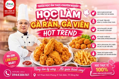 Chuyên Đề Gà Rán, Gà Viên Hot Trend (Fried chicken) - Gà Rán Giòn Lâu, Chuẩn Vị Mở Quán Chuyên Nghiệp