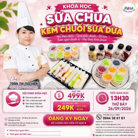 (𝐖𝐎𝐑𝐊𝐒𝐇𝐎𝐏 𝐕𝐈𝐏) Học Làm Sữa Chua và Kem Chuối Sữa Dừa _ Mở Quán Kinh Doanh (Lớp 10 học viên, học ngắn, kinh doanh ngay) PVN135