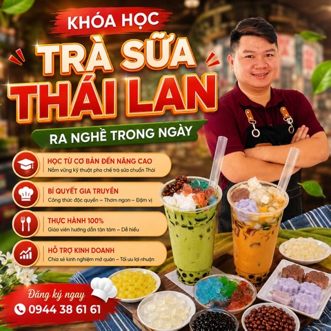 Chuyên Đề Học Trà Sữa Thái Lan (Làm Thạch Rau Câu, Pudding, Trân Châu, Khoai Dẻo) - Ra Nghề Trong 1 Ngày