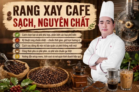 Chuyên đề học RANG XAY CÀ PHÊ đậm đà hương vị Việt Nam mở quán kinh doanh PVN369