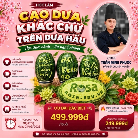 Workshop Học Cạo Dưa - Khắc Chữ Trên Dưa Hấu, Hoa Văn Trên Lá Chuối PVN1020