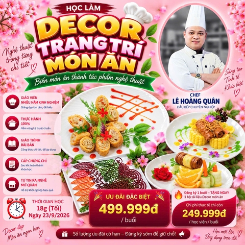 Workshop Học Decor Trang Trí Món Ăn Việt Á Âu Bằng Muỗng Decor Spoon (Thìa Chuyên Dụng) - Phương Pháp Tạo Hình Tulie Trang Trí Cơ Bản PVN1833