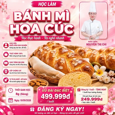 Workshop Học Làm Bánh Mì Hoa Cúc PVN769