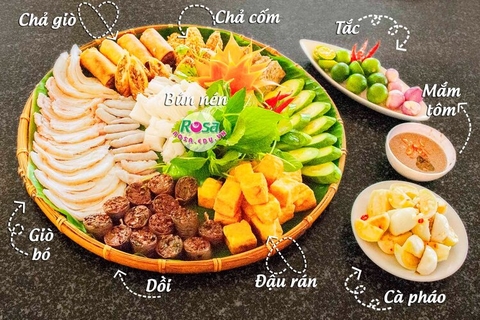 Workshop Học Làm Bún đậu mắm tôm (Gồm: Bún Lá + Nem Rán + Thịt Giò Bó Luộc + Dồi huyết Heo + Lòng Non, Gan Luộc + Chả Cốm + Đậu Rán + Chả giò + Mắm tôm Thanh Hóa) (Bắc) PVN438