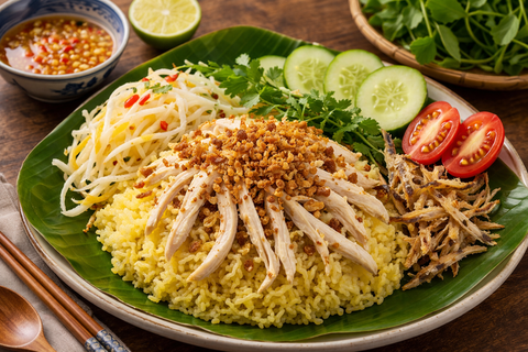 Workshop Học Làm Cơm Chiên Gà Xé Cá Mặn + Gà Quay Chảo Sốt Hành Tăm PVN1740