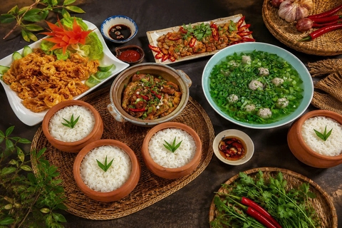 Workshop Học Làm Cơm Niêu + Cá Bống Kho Tiêu + Mực Chiên Bột +Tép Rim Thịt Ba Rọi + Canh Cải Bẹ Xanh PVN389