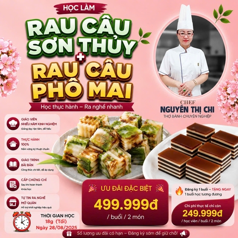 Workshop Học Làm Rau Câu Sơn Thủy - Rau Câu Phô Mai PVN1450