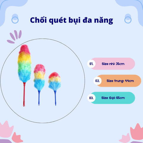 Chổi quét bụi 3 màu