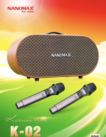 Loa Karaoke Xách Tay Nanomax K-02 Bass Đôi 16cm 300w