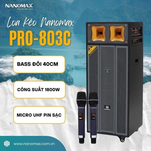 Loa Kéo Nanomax Pro-803c Bass Đôi 40cm 1800w