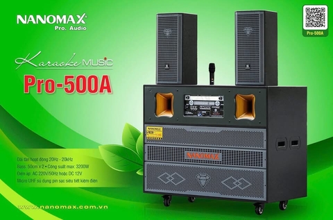 Loa Kéo Bình & Điện Nanomax Pro-500A Bass Đôi 50cm 3200w