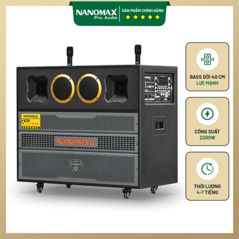 Loa Kéo Bình & Điện Nanomax Pro-215C Bass Đôi 40cm 2200w