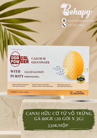 Canxi Hữu Cơ Từ Vỏ Trứng Gà 60gr (20 gói x 3g)