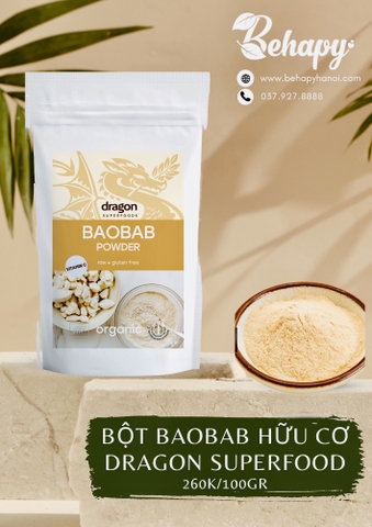 Bột Baobab Hữu Cơ 100gr Dragon Superfood