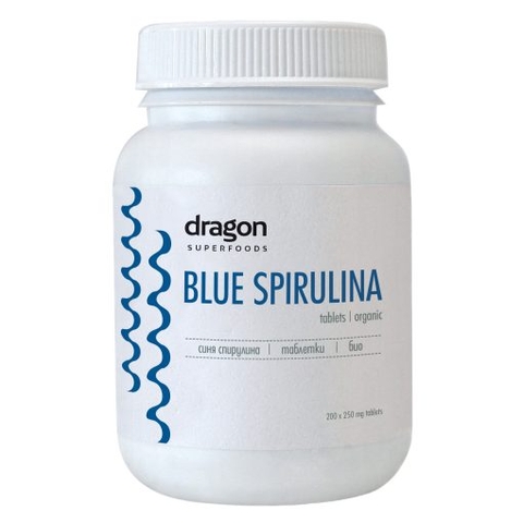 Tảo Blue Spirulina - dạng viên nén 50gr (200 tabs x 250mg)  - Dragon Superfood