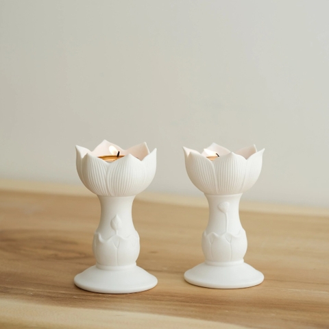 Bộ 2 đế nến sứ mờ