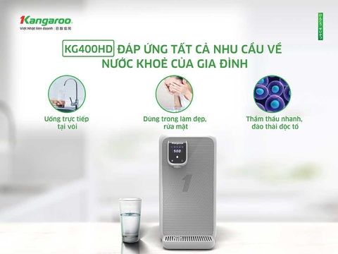 Máy Lọc Nước Kangaroo Ion Kiềm Giàu Hydrogen Để Bàn KG400HD