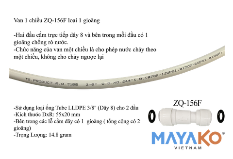 Van một chiều - Van một chiều chân ren xoáy - Van một chiều chữ L