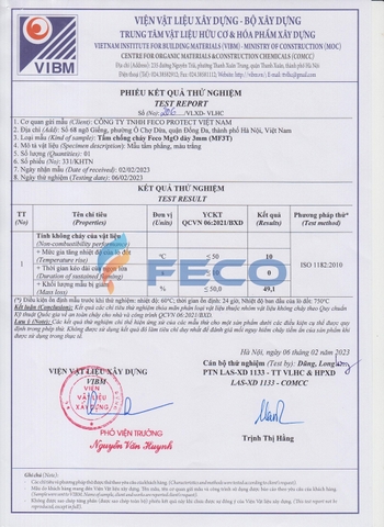 Tấm chống cháy Feco MGO MF3T dày 3mm