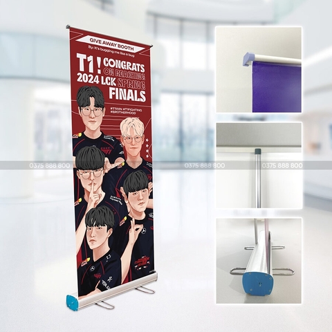 Standee Cuốn Nhôm Chân Thép