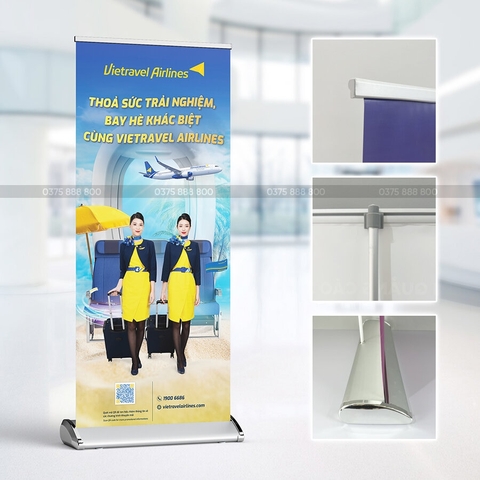 Standee Cuốn Hào Hoa Đế To Mạ Nhôm
