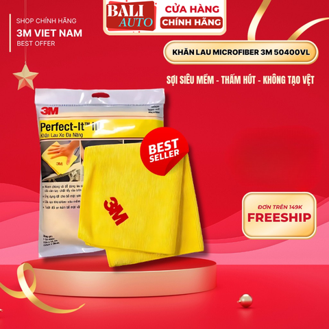 [Chính hãng] Khăn lau xe hơi chuyên dụng Microfiber siêu mềm 3M™ 50400 32 x 36 cm