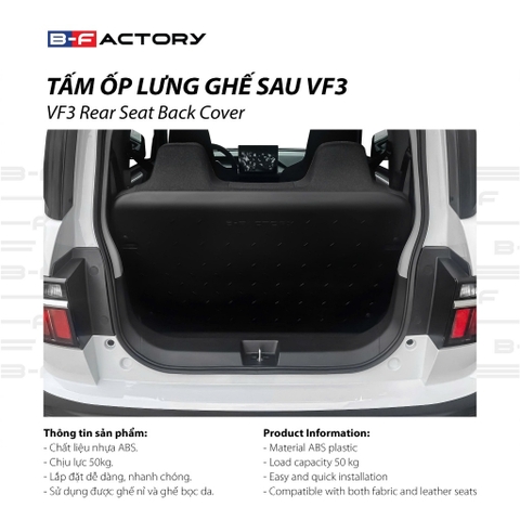 Tấm Ốp Lưng Ghế Sau Xe Vinfast VF3 B-Factory Vietnam - Chịu tải tới 50Kg