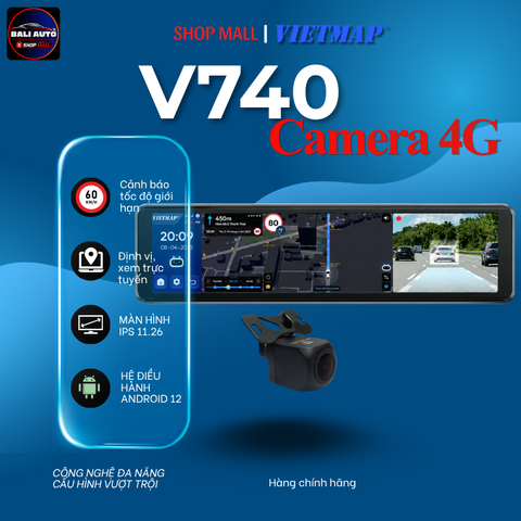 Camera hành trình Gương điện tử đa năng Vietmap V740