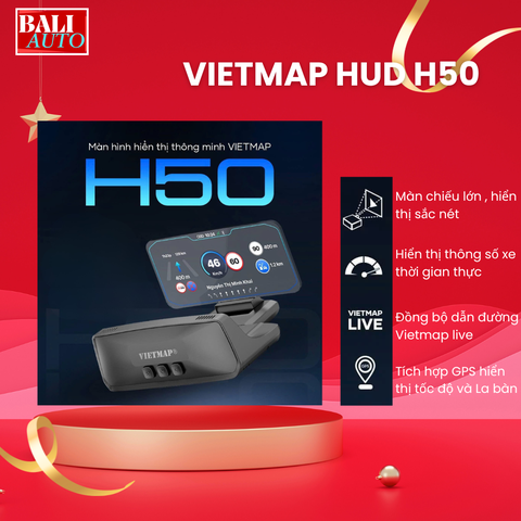 HUD Vietmap H50 - màn hình HUD thông minh,hiển thj tốc độ giới hạn,cảnh báo giao thông