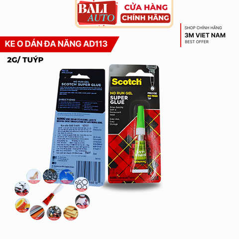 [Chính hãng] Keo siêu dính đa năng 3M™ scotch AD113 (2g) dán giày dép, gọng kính, phụ kiện...
