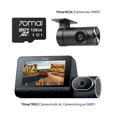 Camera hành trình 70mai 4K T800 3 kênh với chế độ 4K kép, cảm biến STARVIS 2 IMX678