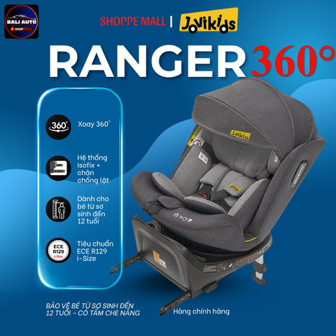 Ghế ô tô trẻ em Jovikids Ranger 360° Swivel i-Size Car Seat 40-150cm