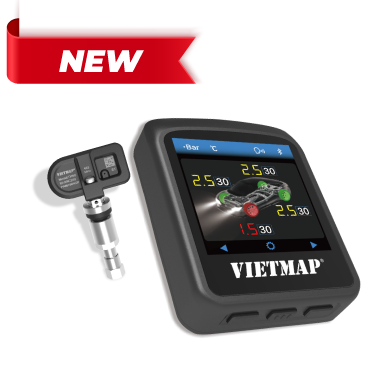 Bộ cảm biến áp suất lốp Vietmap TW50 Hiển thị áp suất lốp, tốc độ giới hạn, cảnh báo giọng nói