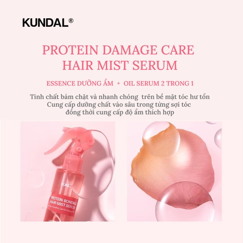 Serum xịt dưỡng tóc Chăm Sóc Tóc Hư Tổn KUNDAL Protein Bonding 150ml