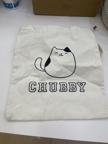 Túi tote màu đen nhiều mèo và màu trắng