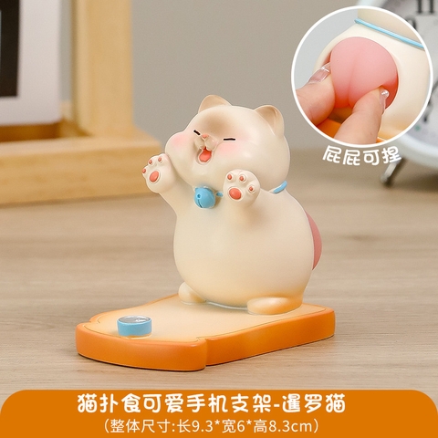 Giá đỡ điện thoại hình mèo xiêm có gắn silicon nắn bóp giảm stress