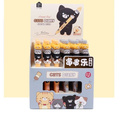 Bút gel hình đầu mèo xếp chồng lên nhau