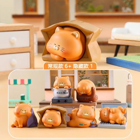 Bộ blindbox mèo cam ú - những ngày trốn làm (full set 6 box)