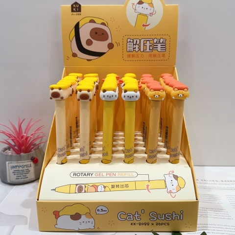 Bút gel hình mèo có thể quay đầu bút