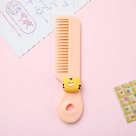 Lược mini màu cam họa tiết hình mèo