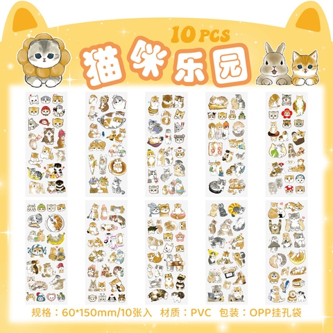 Bộ Sticker mèo (10 tấm nhỏ)