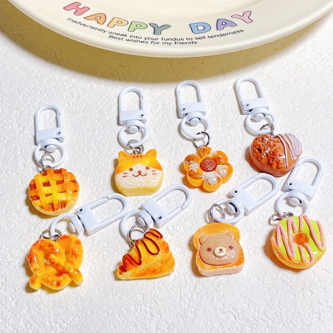 Móc khóa mini bánh mỳ hình mèo