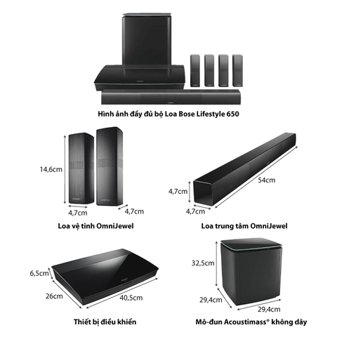 Bộ Loa Bose Lifestyle 650 (Dàn âm thanh 5.1) Bluetooth, Wifi, Airplay 2