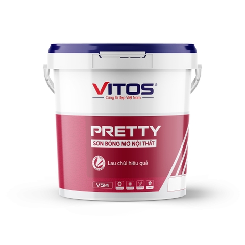 Sơn bóng mờ nội thất - Lau chùi hiệu quả VITOS PRETTY