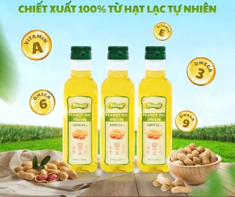 Dầu lạc nguyên chất Penato 100% tinh khiết không biến đổi gen_Chai 350ml