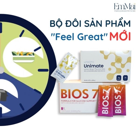 {FEEL GREAT} BIOS 7 VÀ UNIMATE CHANH GỪNG, BỘ ĐÔI SẢN PHẨM TĂNG TỐC ĐỐT MỠ, SỨC KHỎE TIÊU HÓA