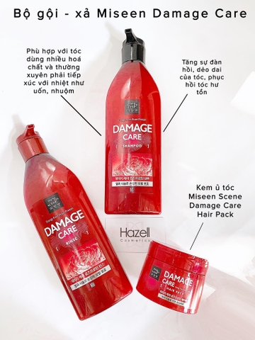 DẦU GỘI -XẢ MISE EN SCÈNE Damage Care - ĐỔ- 680ML/CHAI
