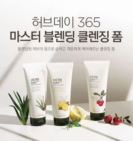 Sữa Rửa Mặt The Face Shop Herb Day 365 Cleansing Foam Chanh Loại Bỏ Dầu Thừa Và Ngăn Mụn 170ml